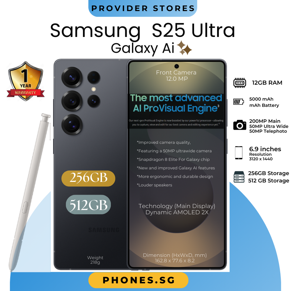 Samsung Galaxy S25 Ultra 5G (6.9-inch Display / 200MP/ 120Hz Quad